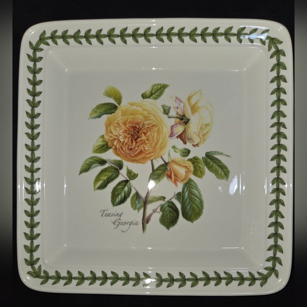 Portmeirion Botanic Roses “Teasing Georgia” Square Plate